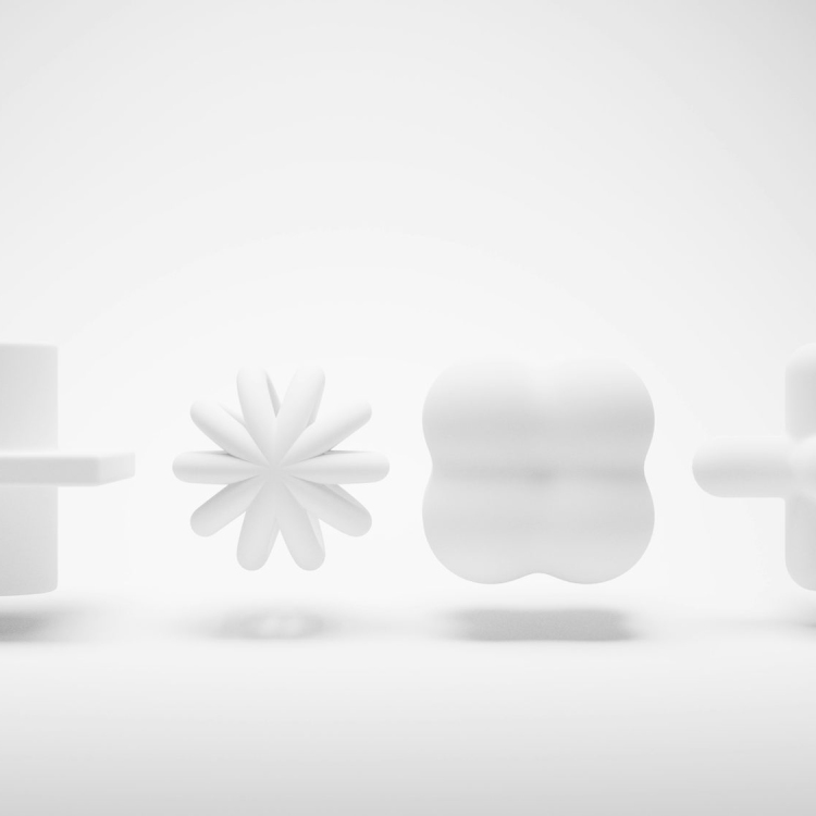 A group of white objects sitting on top of a table