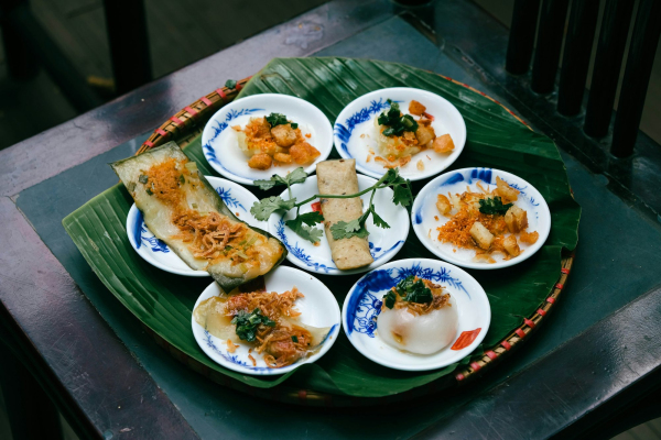 A plate of food on a table