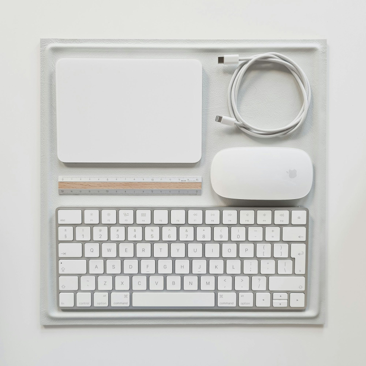 A white computer keyboard