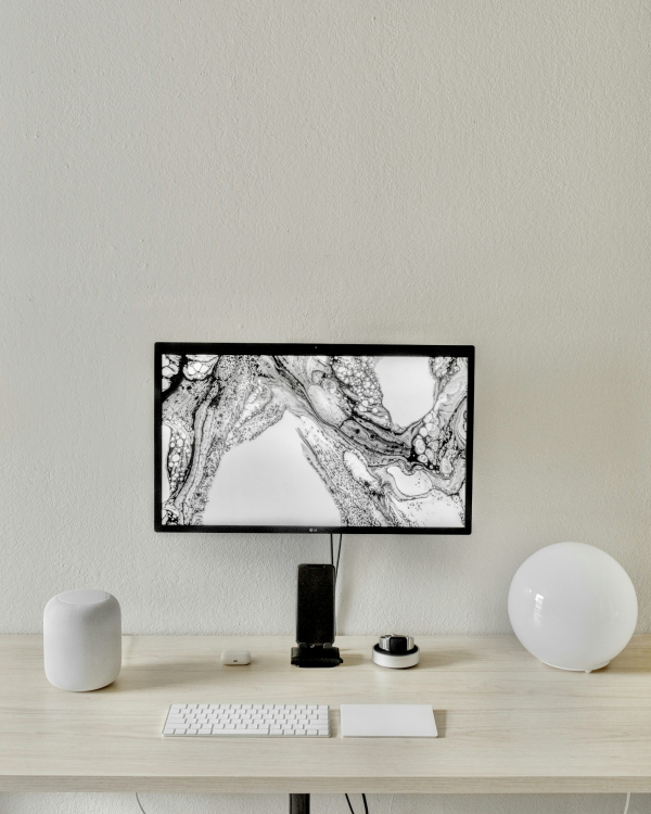 Black and white abstract painting