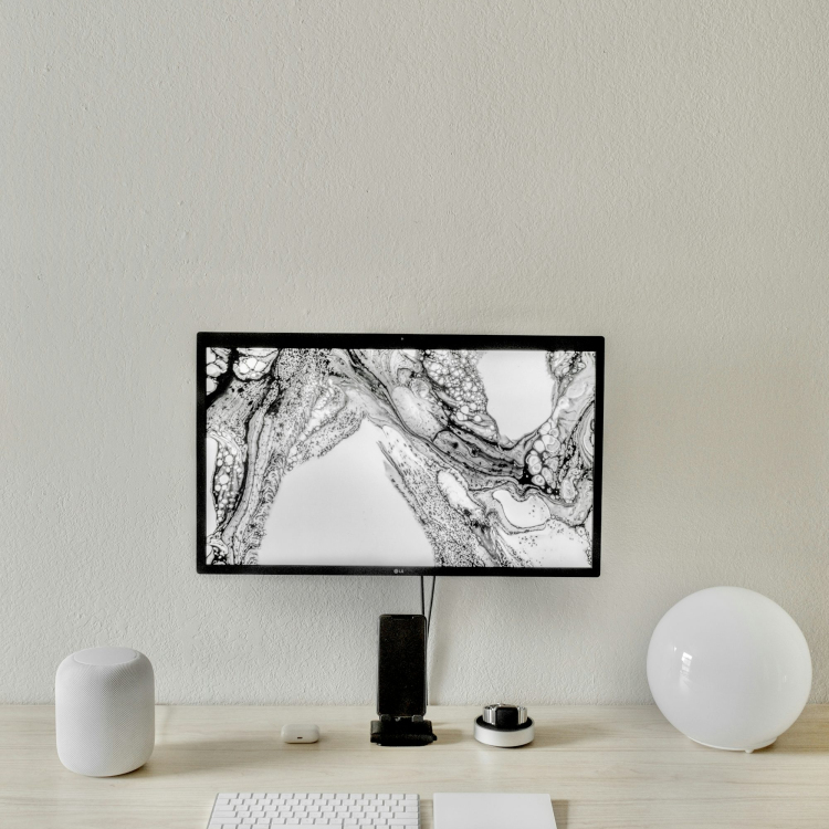 Black and white abstract painting