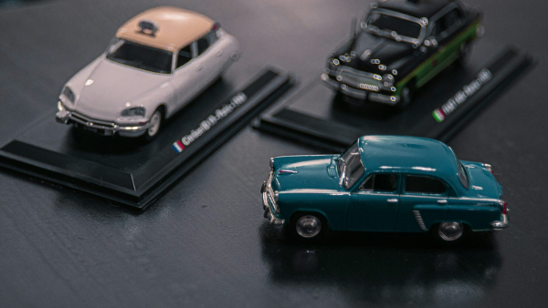 Green and yellow car scale model