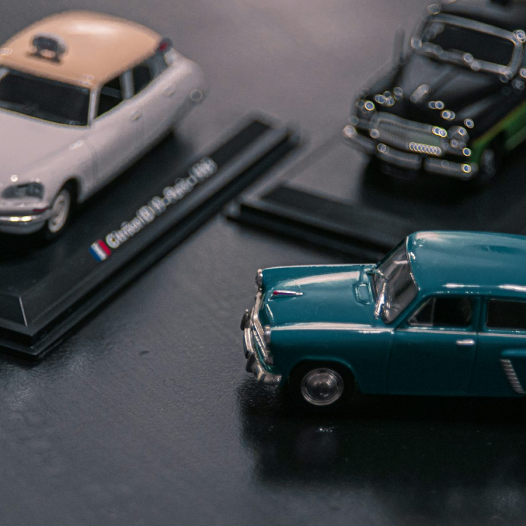 Green and yellow car scale model