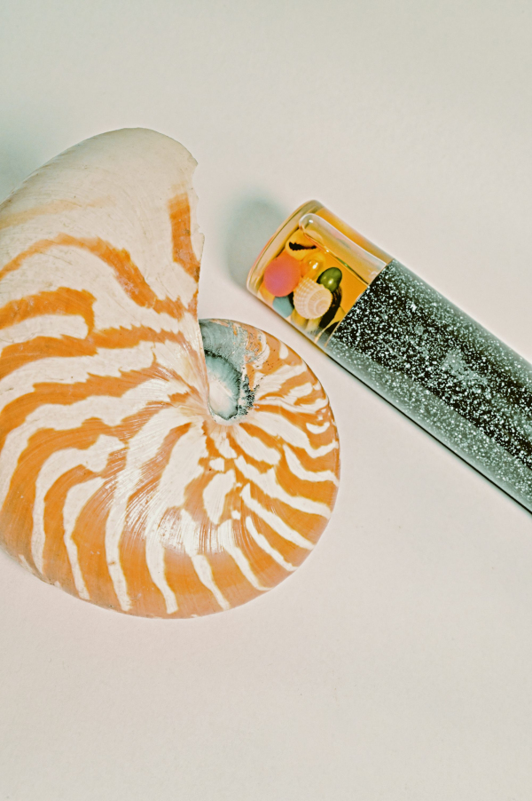 White and brown zebra print bic lighter