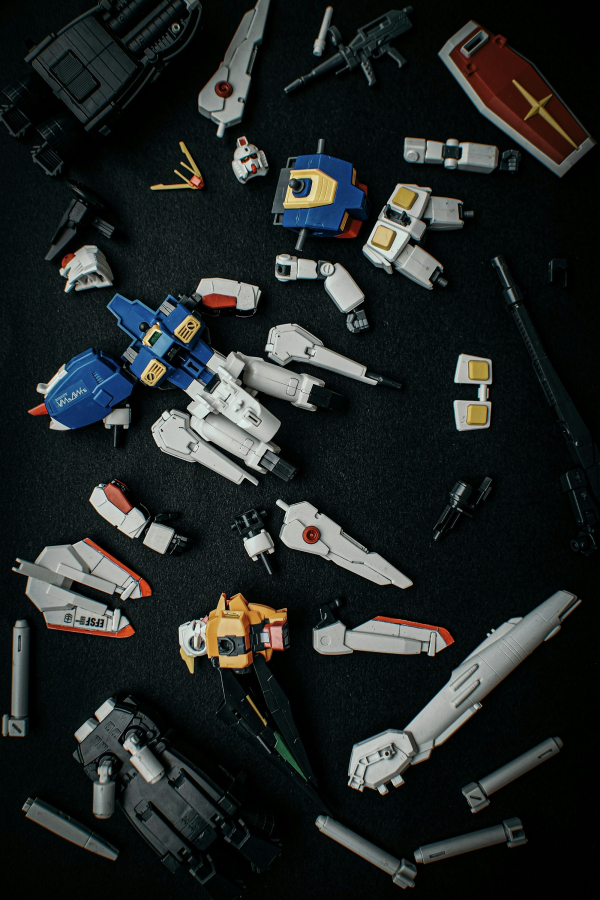 White blue and orange nerf gun
