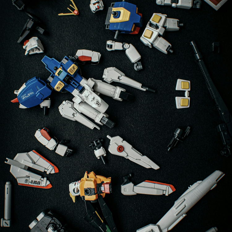 White blue and orange nerf gun
