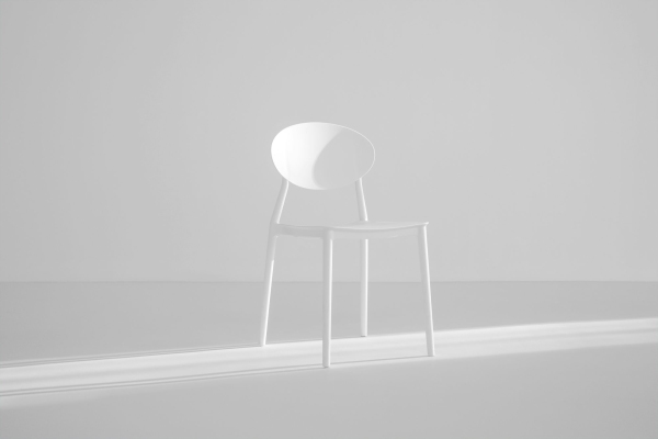 White metal chair
