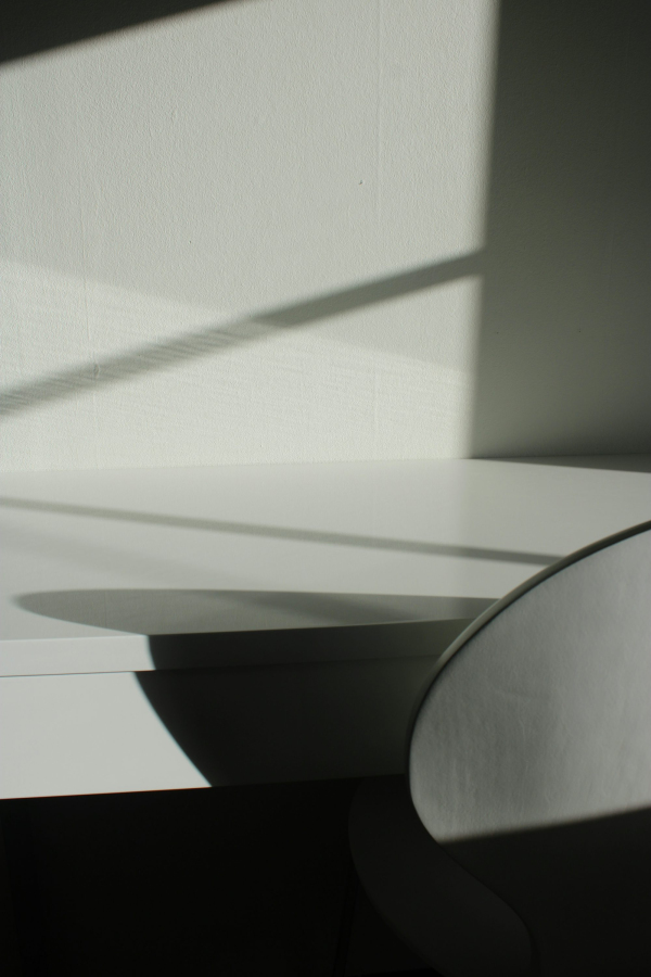 White window blinds on window