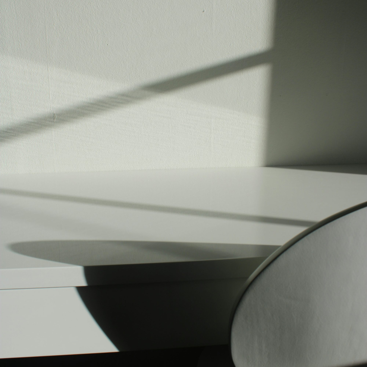 White window blinds on window